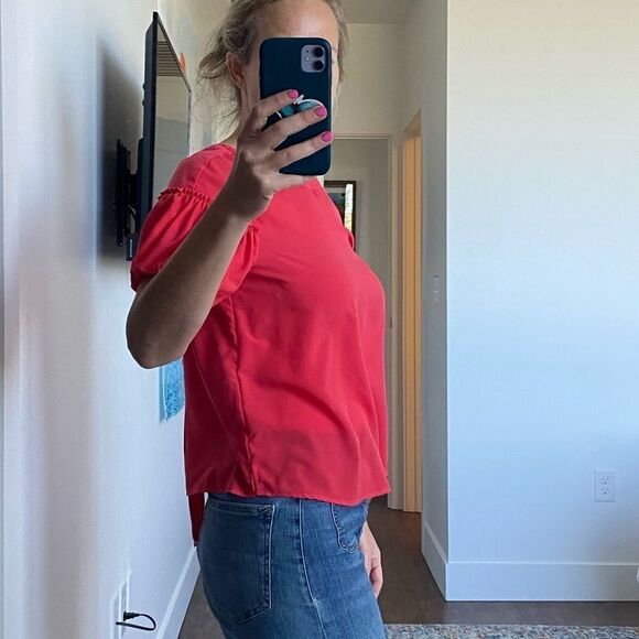 ‎French Connection Crepe Puff Sleeve Blouse - Picture 11 of 13